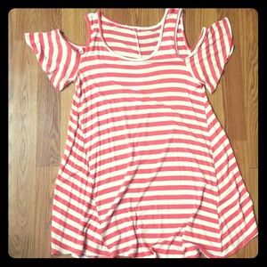 BomBom Ruffle Cut Shoulder Dress